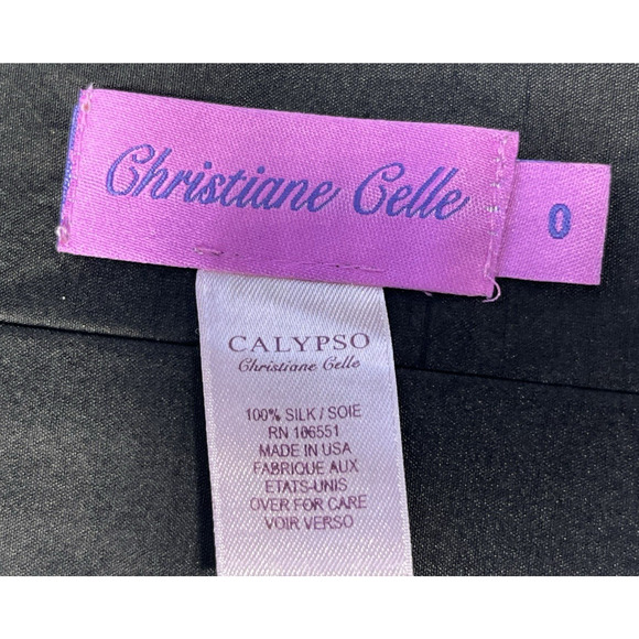 Calypso Christiane Celle Silk Obi Sash Belt Wrap in Black Made in USA - Picture 5 of 6